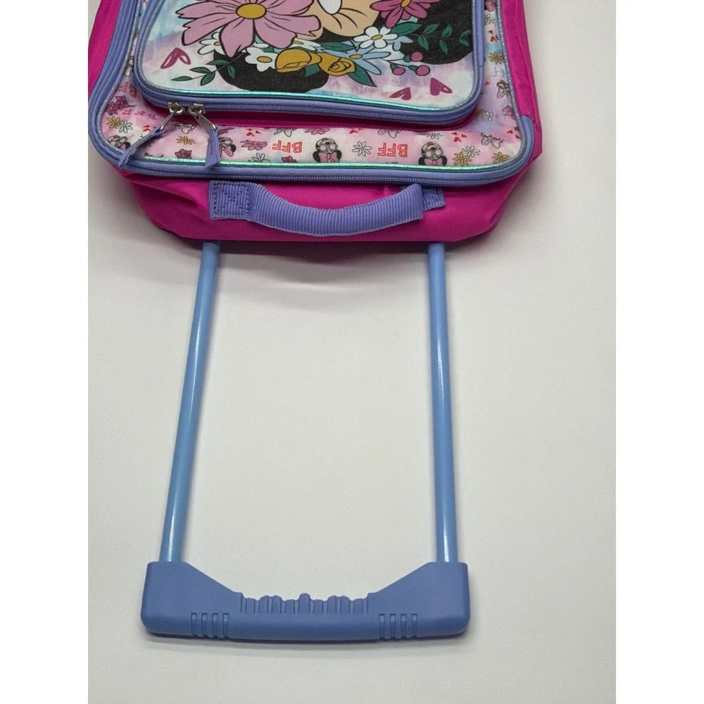 Disney Minnie Mouse Kids Rolling Suitcase Pink Purple Floral BFF Travel Bag